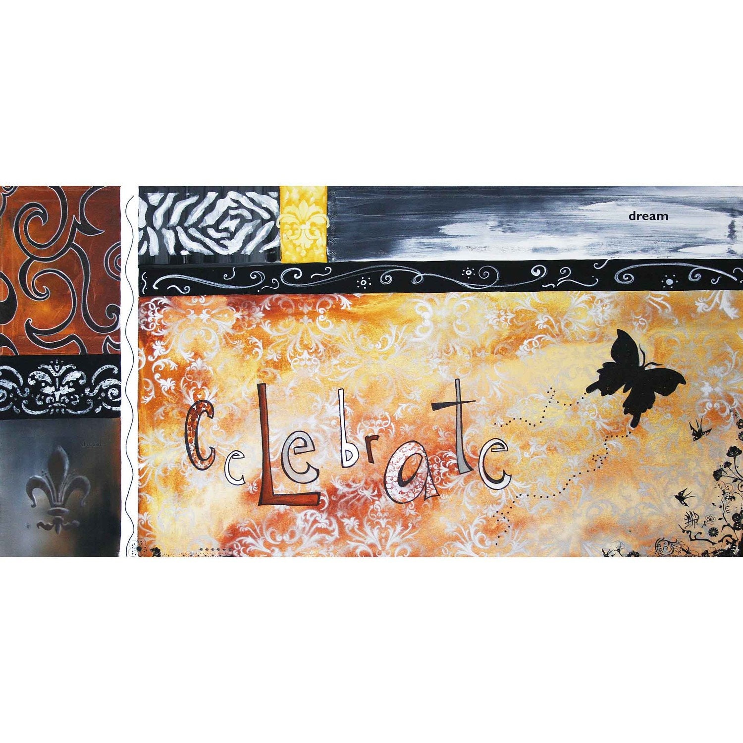 SALE Original Inspirational Painting ABSTRACT ART MADART HUGE - 48x24  CELEBRATE