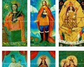 Antique Catholic Paintings I Domino Digital Collage Sheet Series 1x2 25mm x 50mm 1x2 inches green blue floral blessed mother virgin mary