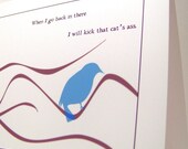 4 funny bird cards for friends, sibling, mother, brother, sister, BFF, kids (WG115)