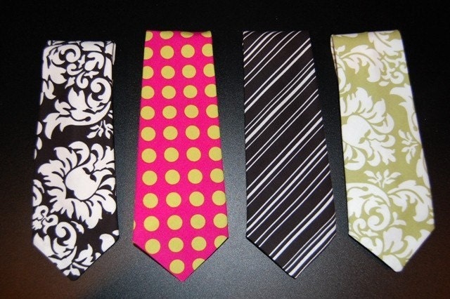 Holiday Christmas Boys Ties Little Real Necktie Child Polka Dots Stripe Damask Black You choose