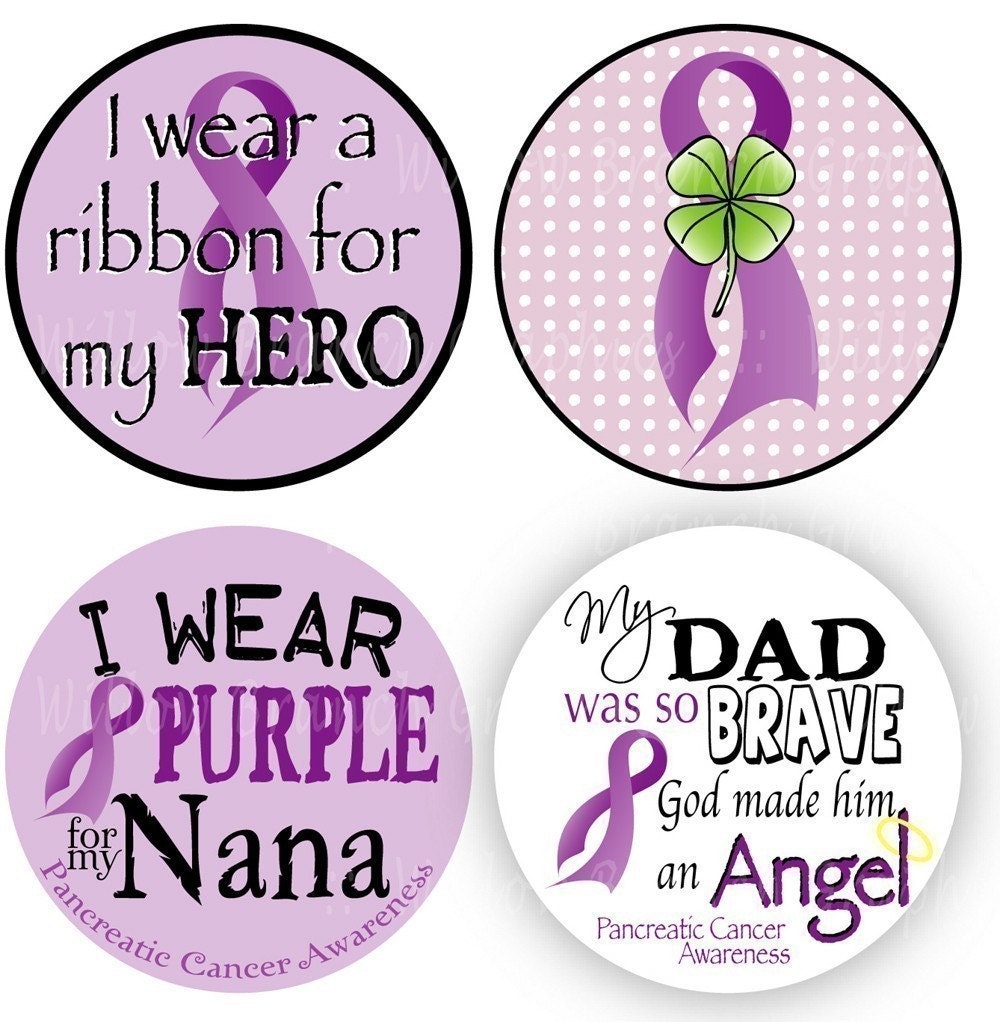 Pancreatic Cancer Awareness - Digital Collage Sheet - 1 inch Circle Tiles - BUY 3 get 1 FREE