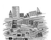 City Stuck In The Strata 8x10 Black and White Print