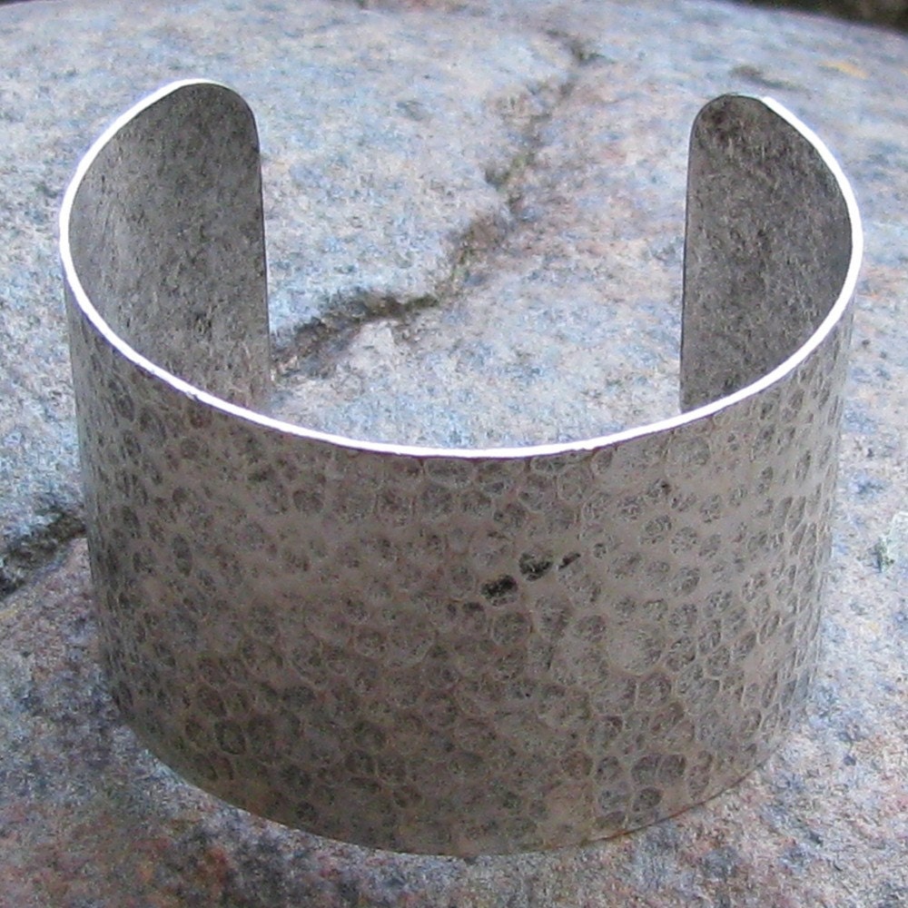 1 Antique Silver Textured Cuff Bracelet Blank Jewelry Supplies 2 inches wide 1127