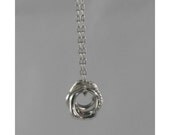 Silver Necklace Textured Three Ring