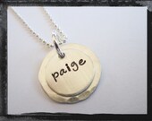 Hand Stamped Necklace - Personalized Jewelry - Sterling Silver Hammered Name Necklace