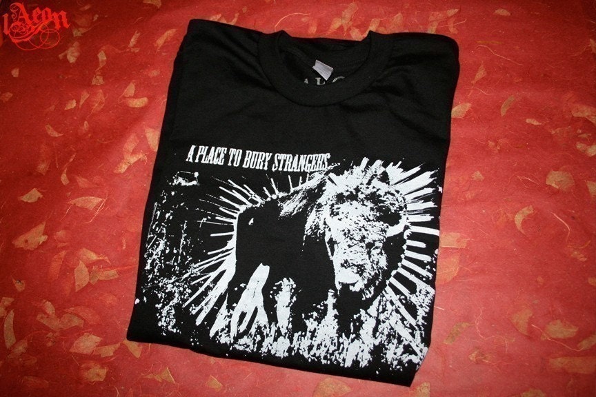 New - A Place To Bury Strangers - black Bison tee mens XL