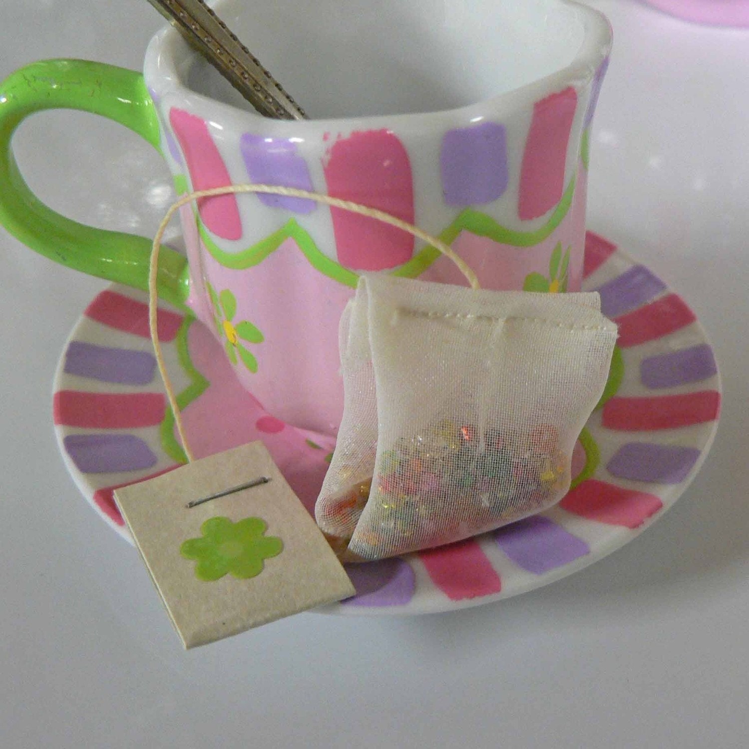 Teeny Tiny Tin of Tea Bags Doll Size Food Accessory Toy