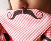 Mustache Handkerchief - Pretty in Pink Gingham