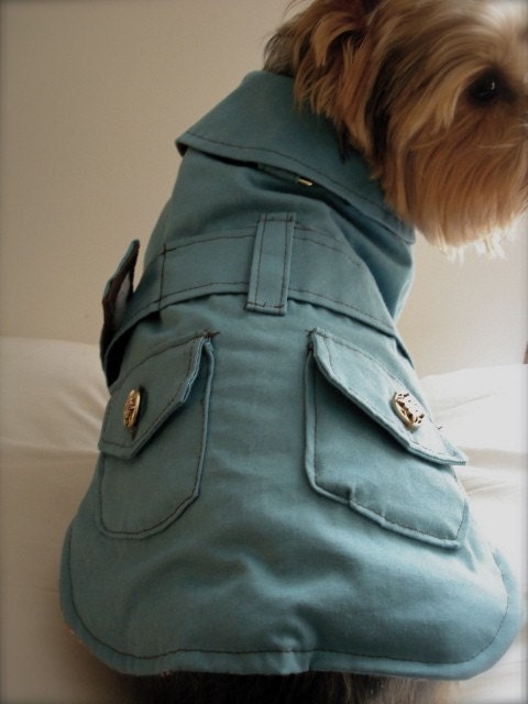 Small Dog Coat Dog Jacket - Larkspur Blue - Black Friday Cyber Monday Sale - MADE TO ORDER