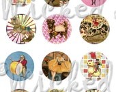Circus Digital Collage Sheet for 1 inch circle