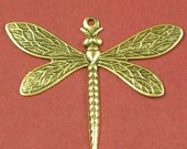 6 Antique Gold Dragonfly Charm Jewelry Findings 425