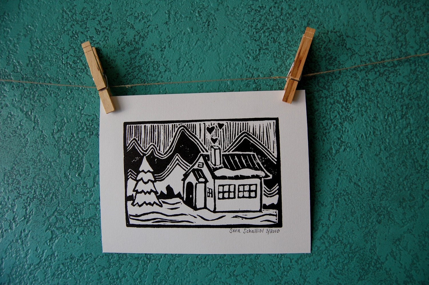FRONTIER - linocut print
