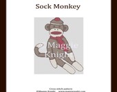 Sock Monkey PDF original cross stitch pattern