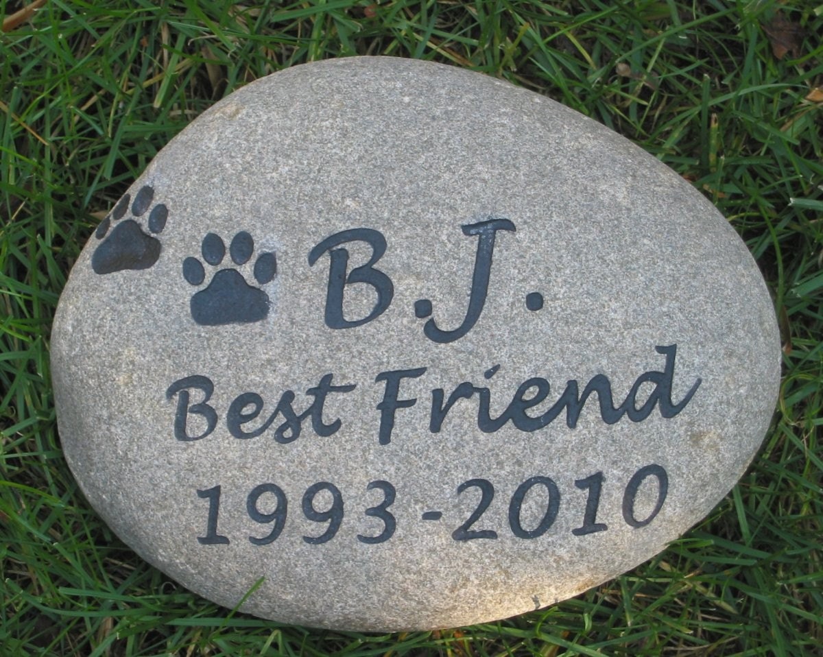 Dog Cat Pet Memorial Grave Marker Stone Rock