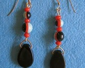 Glass Watermelon Seed Bead Earrings