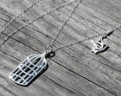 She is Free  Birdcage and Dove Necklace
