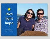 Peace, Hope, Joy Customizable Holiday Photo card - 5 x 7 - Print at home