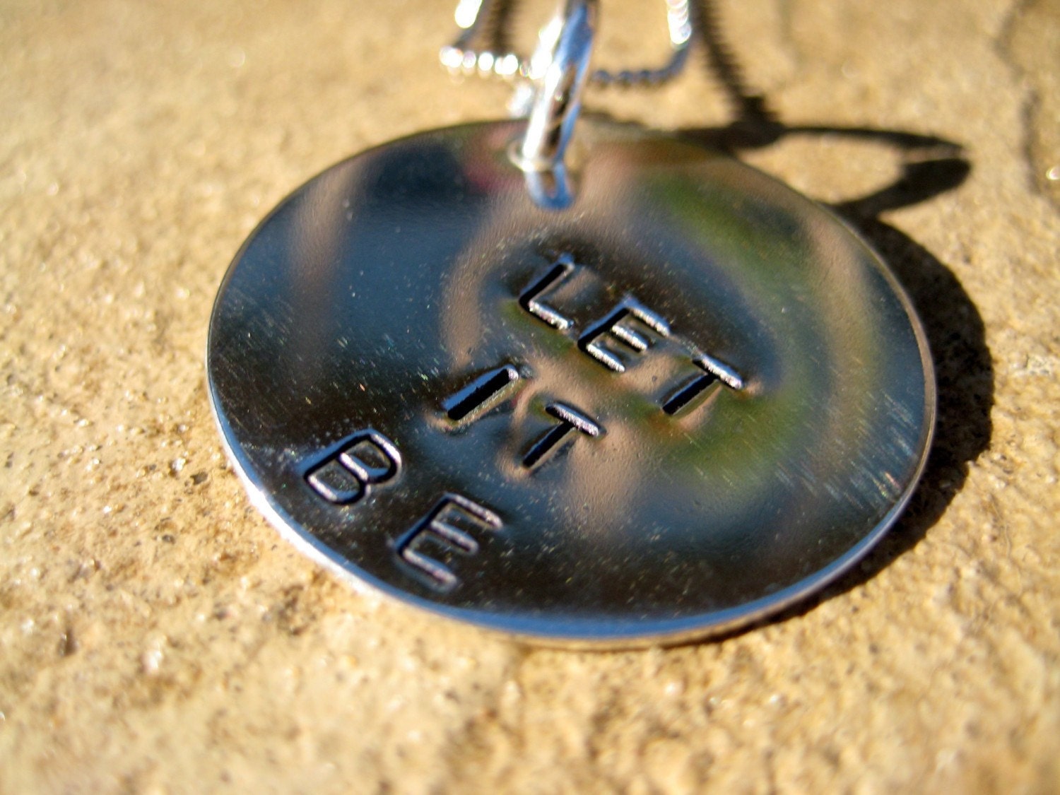 Words to Live By - Let It Be Hand Stamped Sterling Silver Necklace