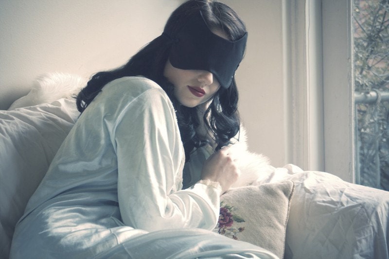 Silk 'Kitty' Velvet Ribbon Sleep Mask