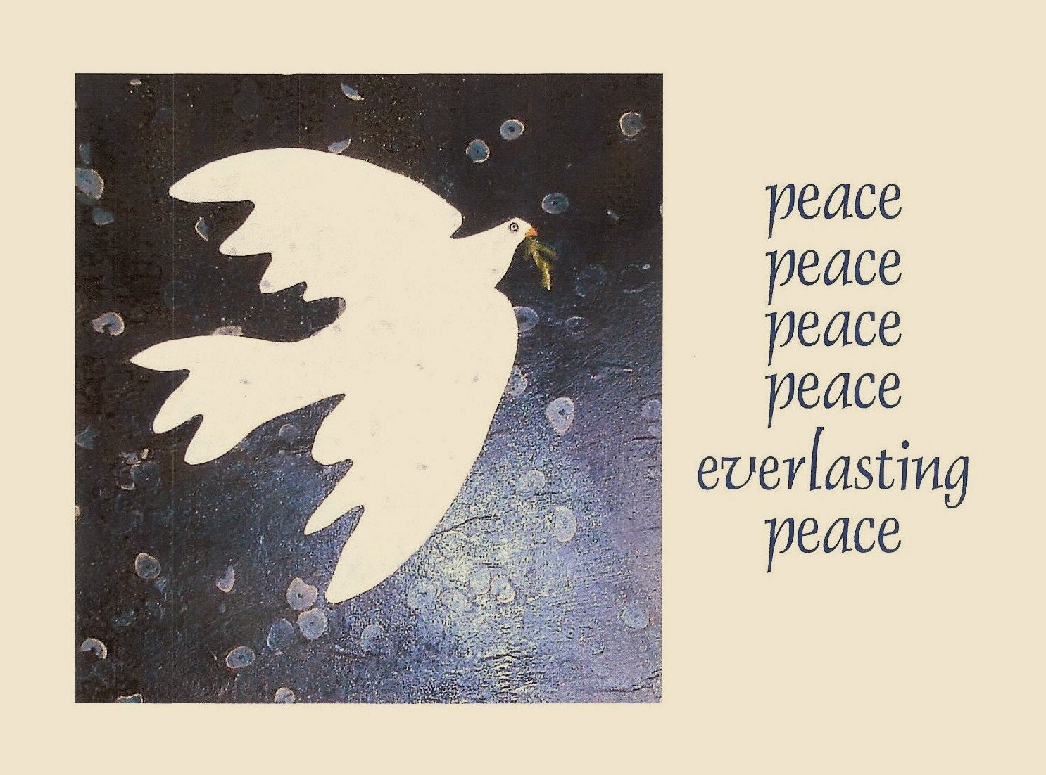Holiday cards - 20 cards - PEACE, Peace, Everlasting Peace--also available in other quantities