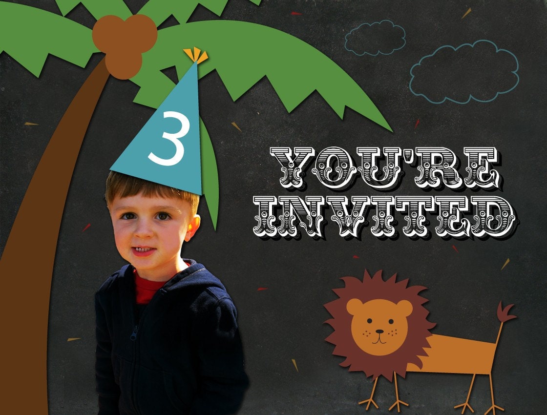 Kids Birthday Invitation - Jungle Theme