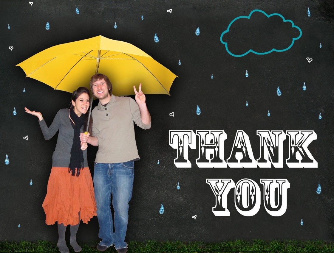 Wedding Shower Thank You Postcard - Umbrella
