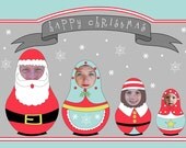 Russian Matryoshka Nesting Doll Christmas Card - Custom Made Just For You Within Hours