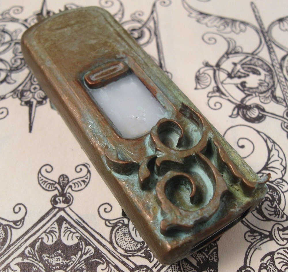 4 GB - Steampunk USB Drive - Copper and Patina Finish - Flourish Design w/ Intricate Pattern