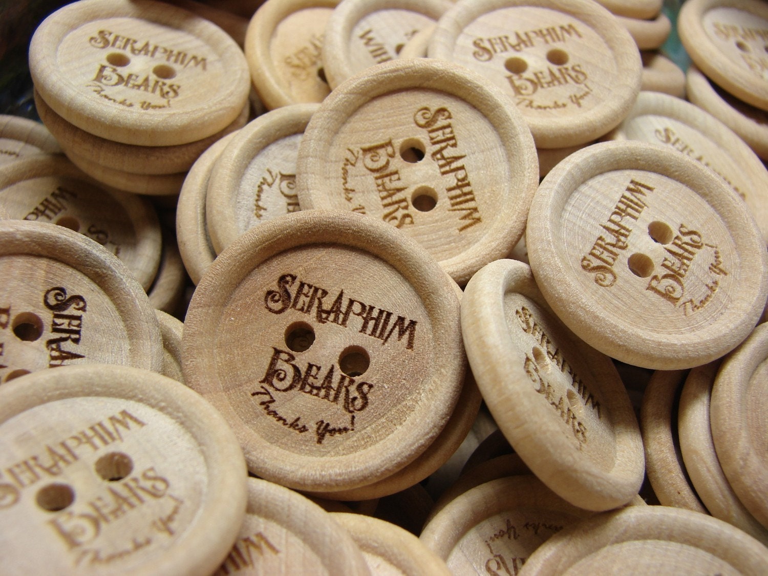 buttons made to order rimmed wooden clothing buttons custom engraved one inch