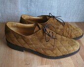 Tan Quilted Suede Oxfords - Size 7 1/2