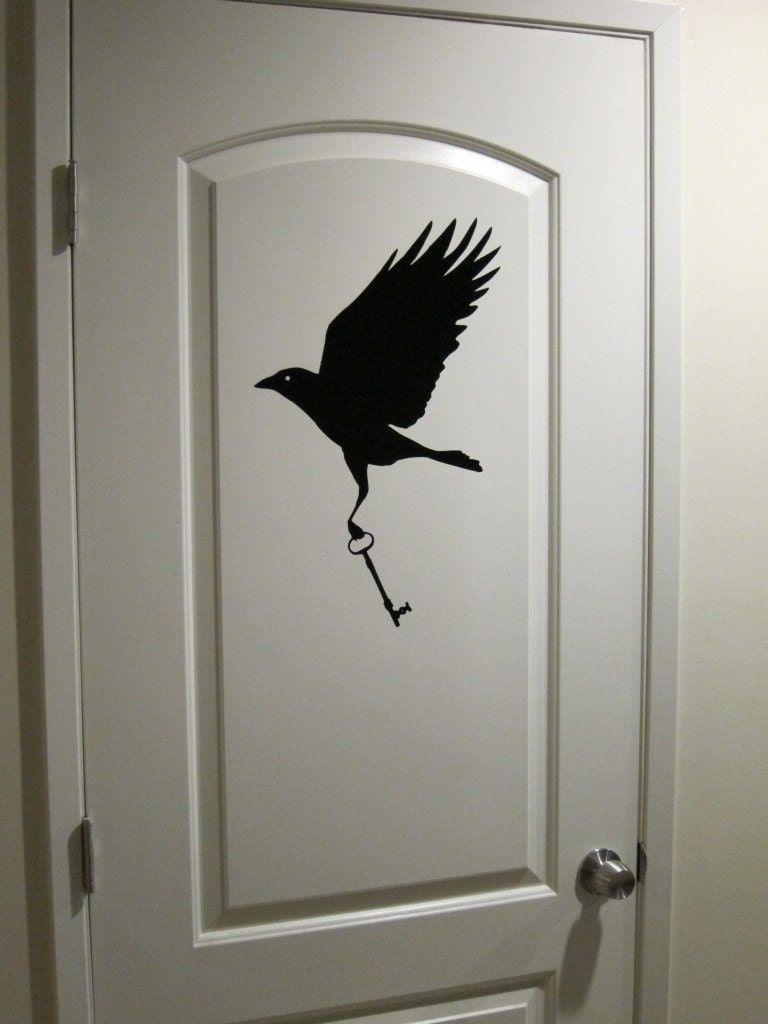 Thieving Crow with Key - Wall Decal