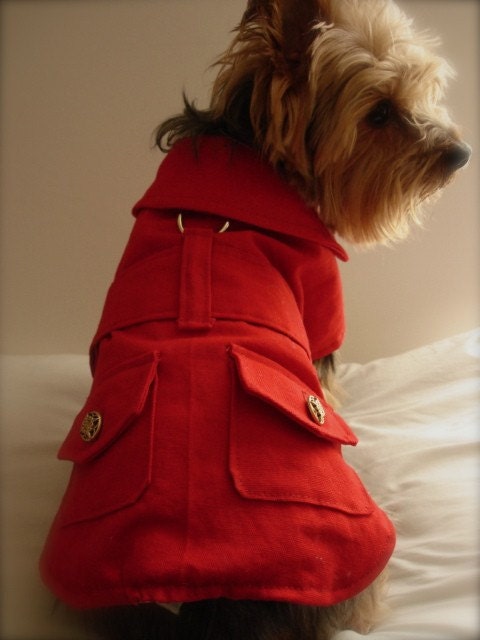 Small Alex Dog Coat, Dog Jacket, Dog Clothng - Red MADE TO ORDER Perfect for Christmas Black Friday Cyber Monday Sale