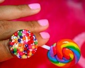 Color Wheel of Fun Ring - Cupcake Sprinkles and Resin