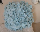 Snow- Ice Blue Round Hydrangea Pillow