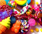 Gummi Bear Candy Goody Treasure Charm Bracelet - Candy Resin and Cupcake Sprinkle - Kitsch Kawaii and Glitter Resin - Candy Glam