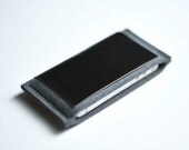 iPhone Wallet - Gunmetal Wool Felt with Black Leather