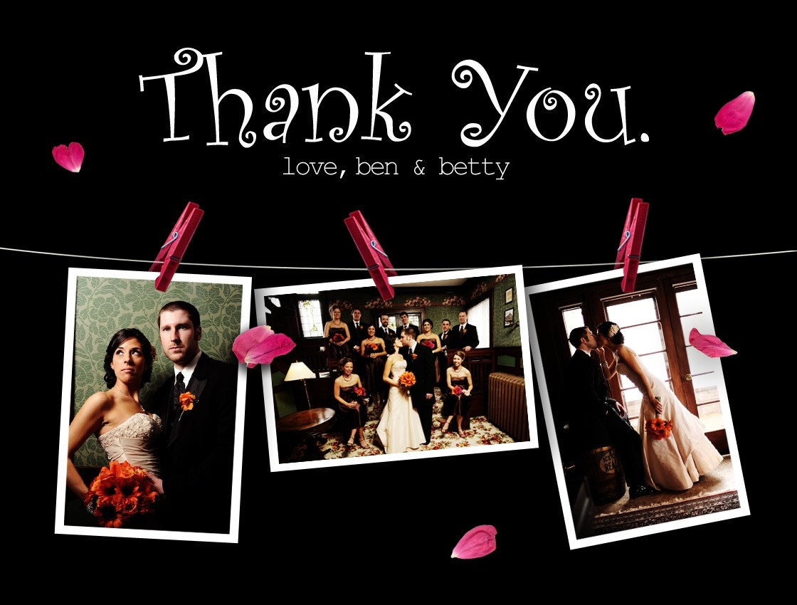 Wedding Thank You Postcard - Photos On Parade