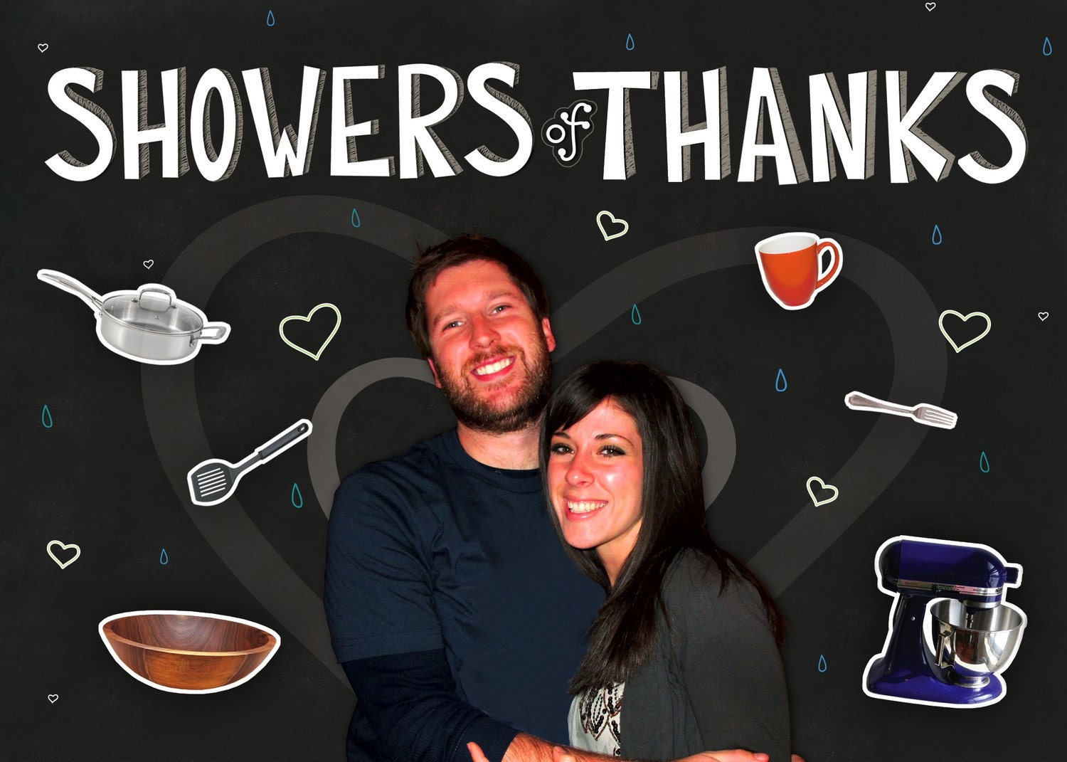 Wedding Shower Thank You Postcard - Stickers