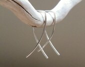 Simple Sterling Silver Earrings, Tiny X, Designed by Rozzie, Calgary Alberta Canada