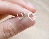 Heart Earrings, Sterling Silver, Calgary Alberta Canada
