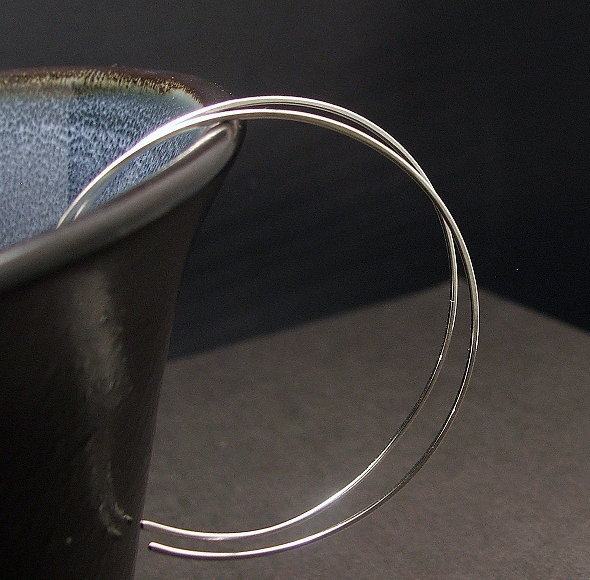Sterling Silver Hoop Earrings, Large Reversi