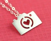 Camera Love Silhouette Necklace in Silver