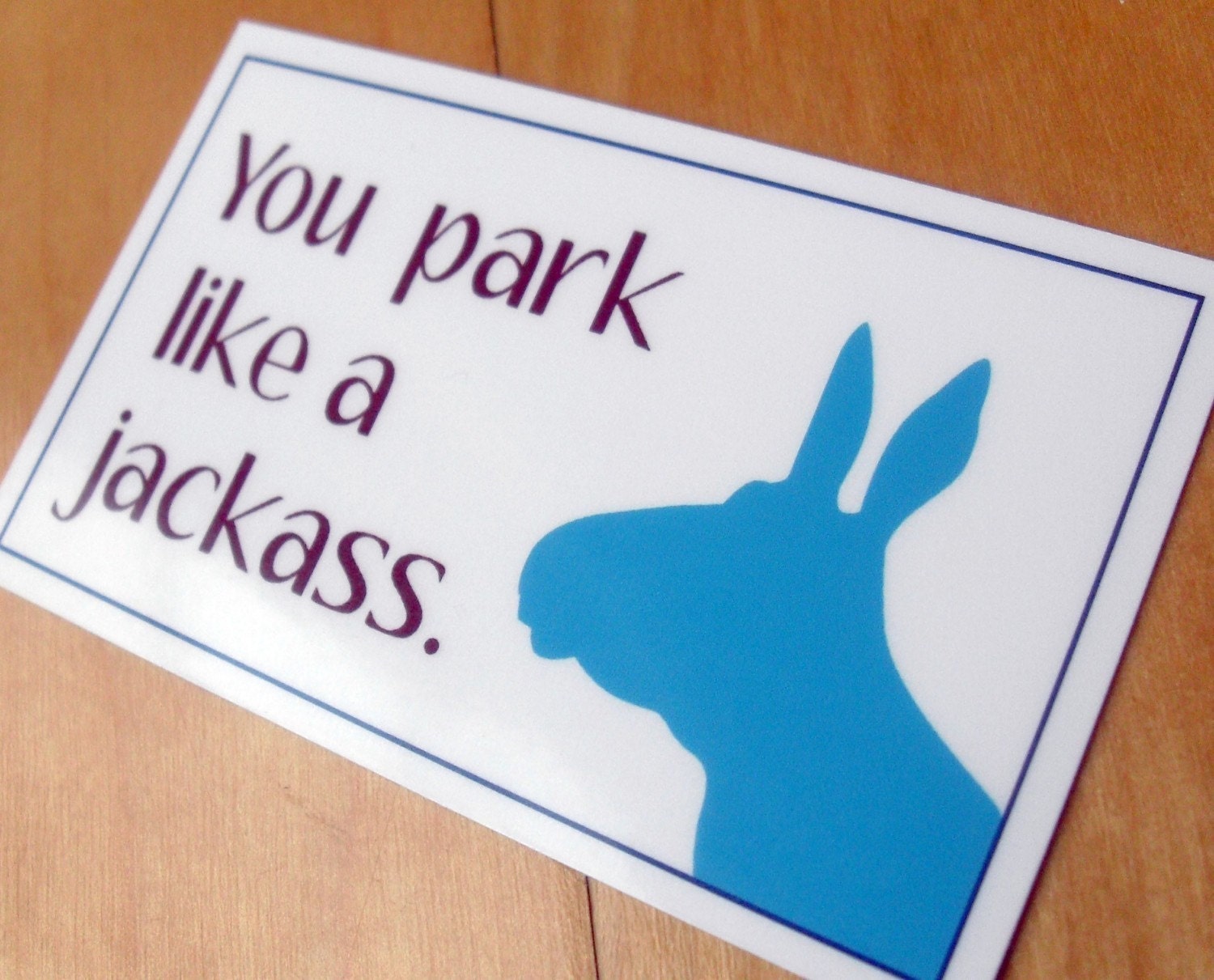 WG206 Laminated Bad parking cards -8 laminated mini notes