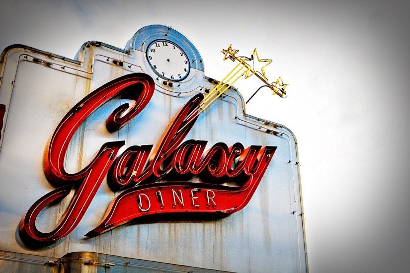 Route 66 Galaxy Diner Vintage Neon Sign - 8X12 Fine Art Photograph