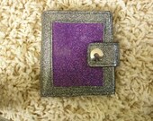 Silver and Purple Glitter Vinyl Wallet Billfold - SugarKitty