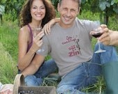 Life Is A Cabernet, Sex Is A Zin Unisex Grey Cotton Pigment Dyed Tshirt