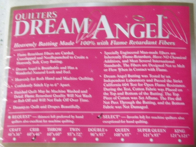 Quilters Dream Batting,  Dream Angel,  60x46