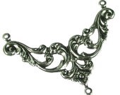 6 Silver 3 Hole Pendant Connector Filigree Findings 517