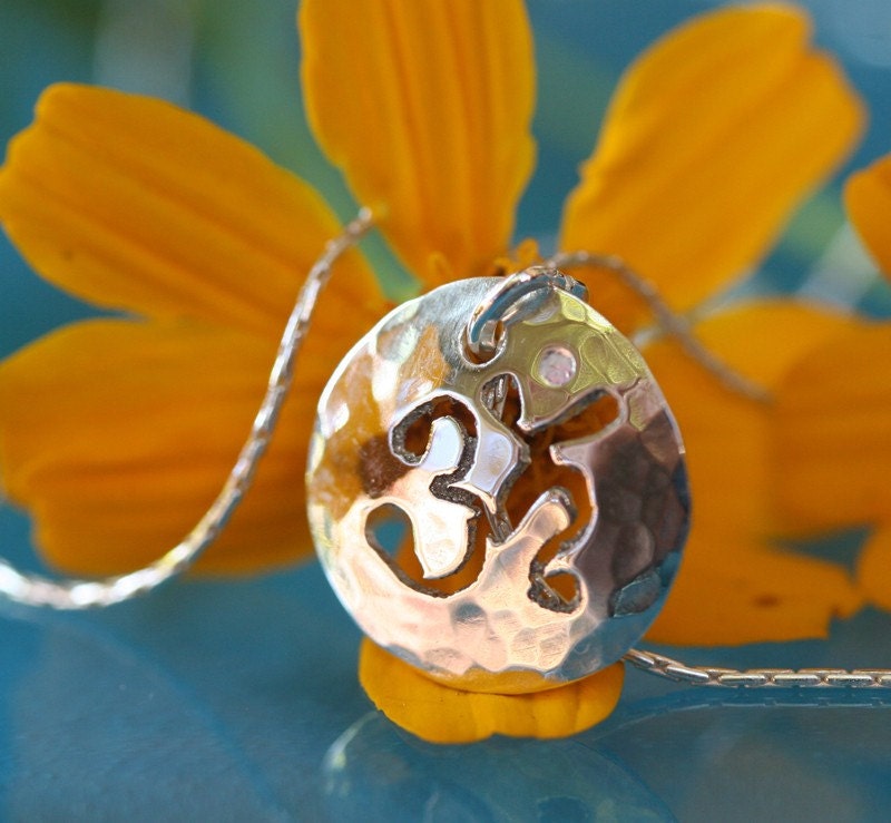 Sterling Om Pendant Necklace 1/2 inch
