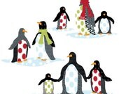 Patterned Penguins Wall Decals (Repositionable)